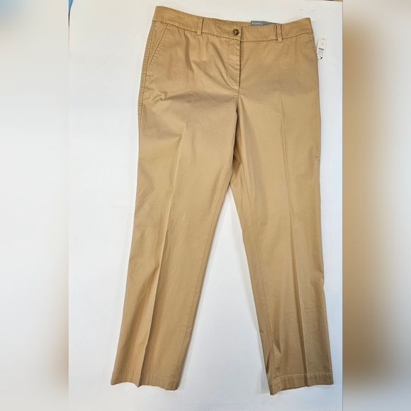 Talbots Corduroy Straight Chino Women’s 12 Pants Slimming NWT Brown Retail $90 - Picture 1 of 9
